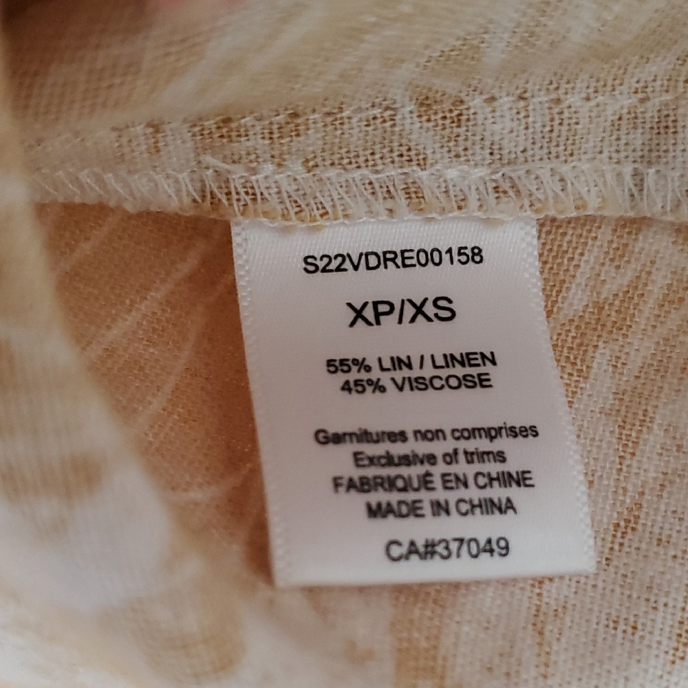 San FRANCISCO Linen Floral Gold Color Summer Dress - Picture 4 of 6